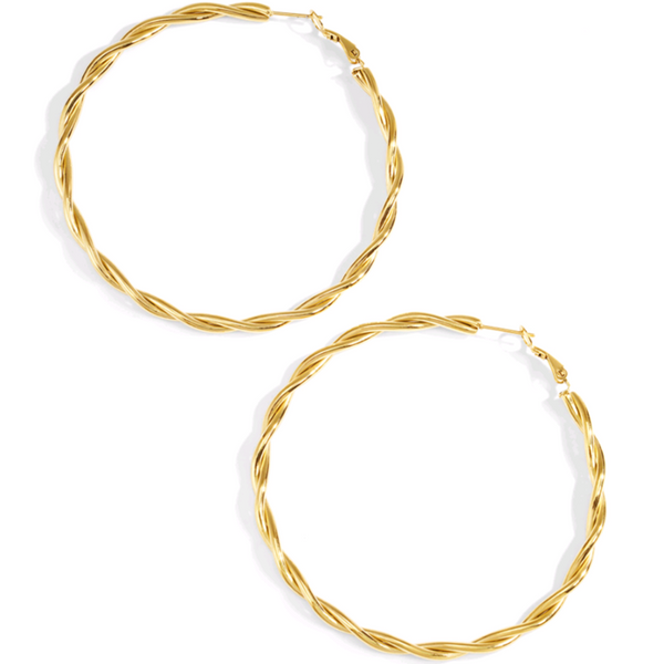 Twisted hoops gold | oorbellen