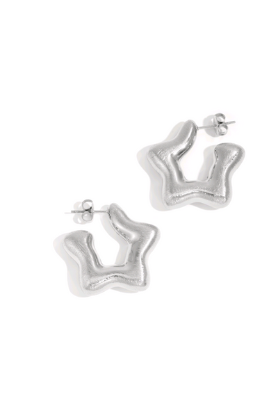 Big stars silver | oorbellen