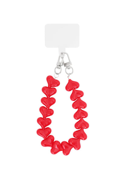 Chain heart red | telefoonkoordje