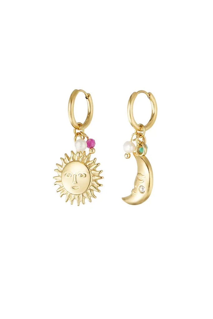 Moon&sun gold | oorbellen