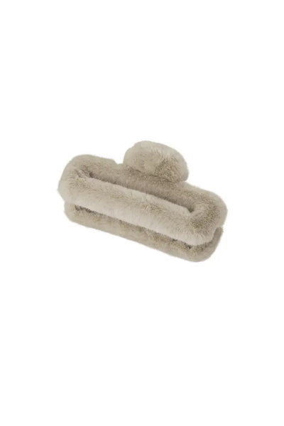 Fluffy taupe | hairclip