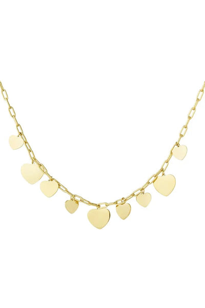 Lots of hearts zilver en goud | ketting