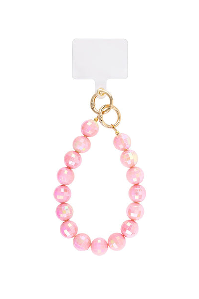 Disco ball chain pink | telefoonkoordje