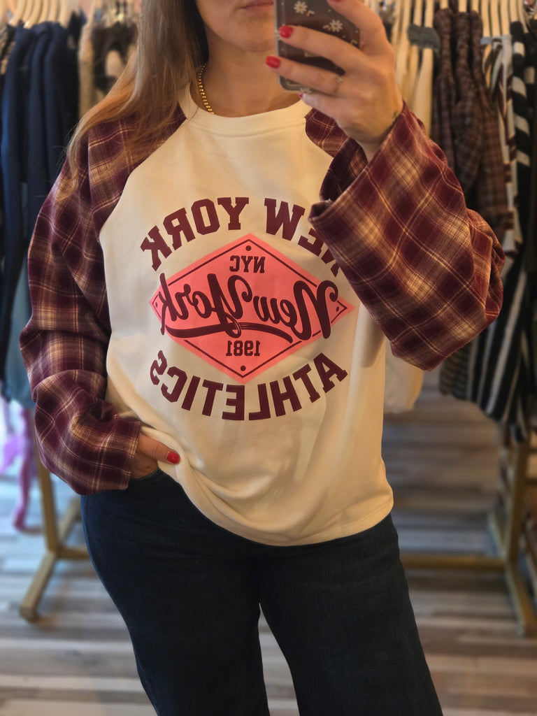NY check red | longsleeve