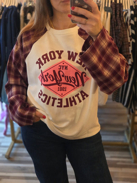 NY check red | longsleeve