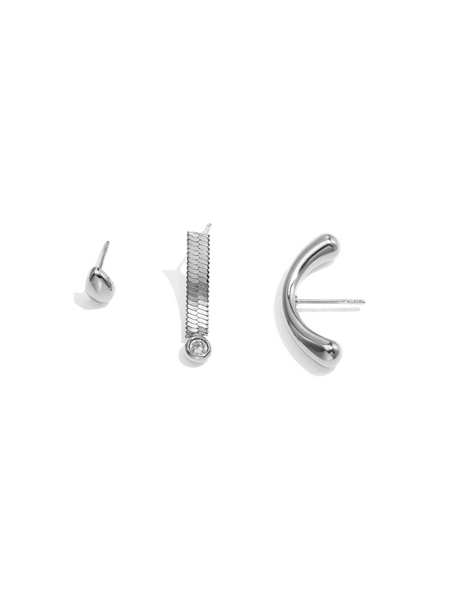 Snake silver | oorbellen setje