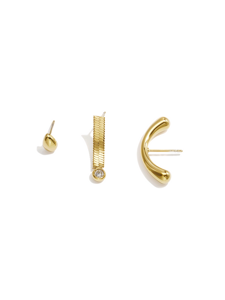 Snake gold | oorbellen setje