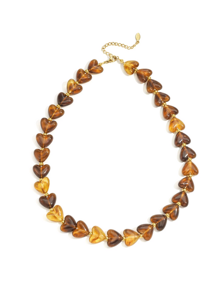 Bubble hearts Brown | ketting