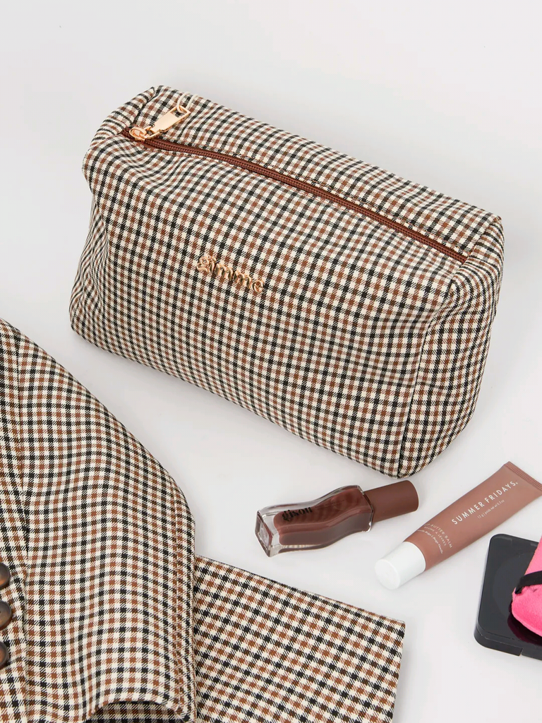 Checkered Brown | make-up tasje