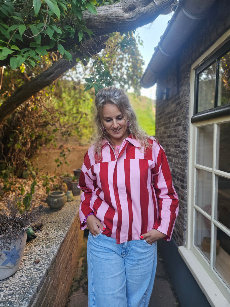Red pink Striped | jacket