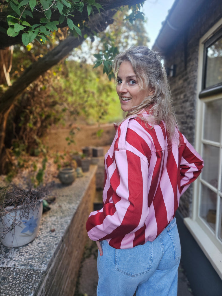 Red pink Striped | jacket