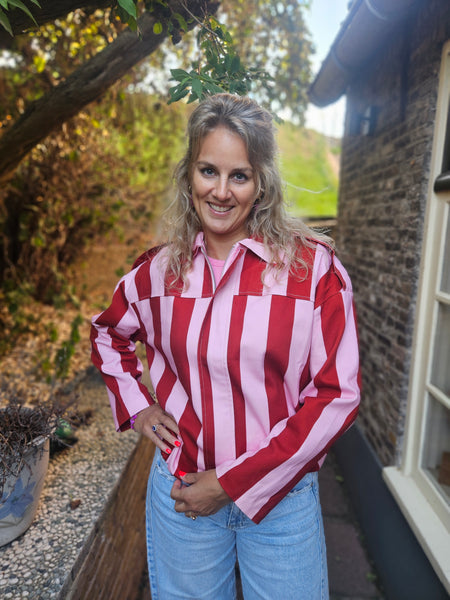 Red pink Striped | jacket