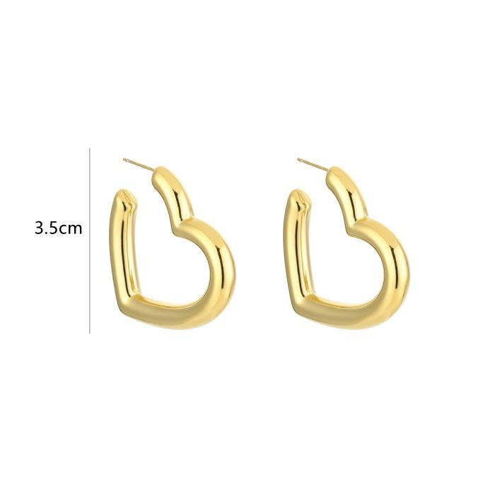 Heart hoops gold | oorbellen