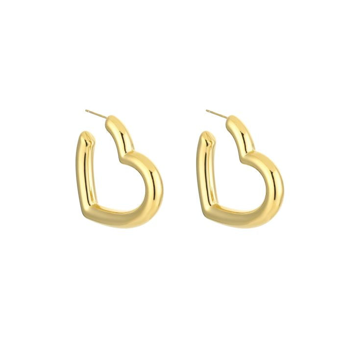Heart hoops gold | oorbellen