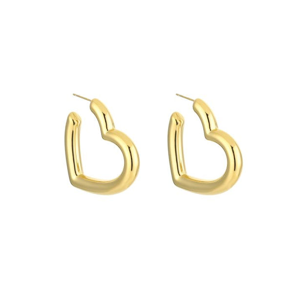 Heart hoops gold | oorbellen