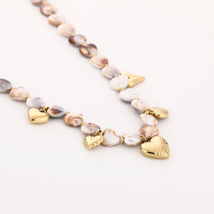 Heart beige small | ketting