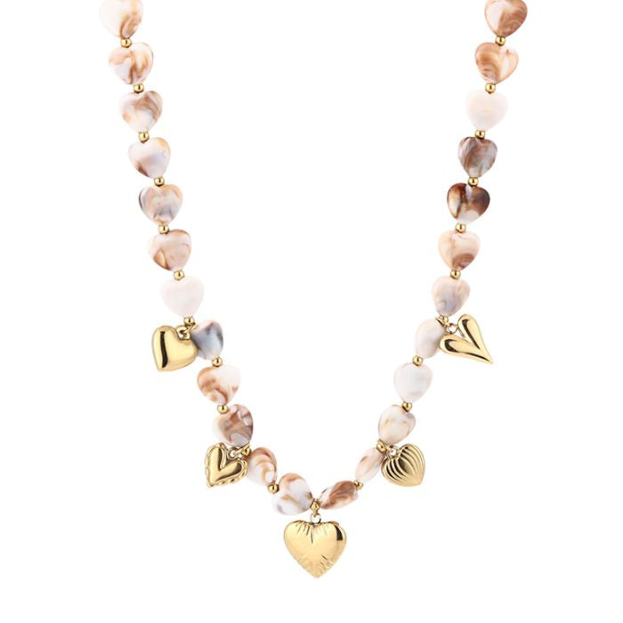 Heart beige small | ketting