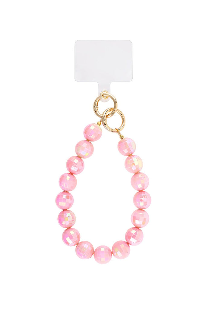Disco ball chain pink | telefoonkoordje