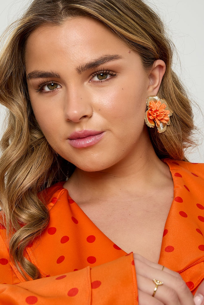 Flower orange | oorbellen