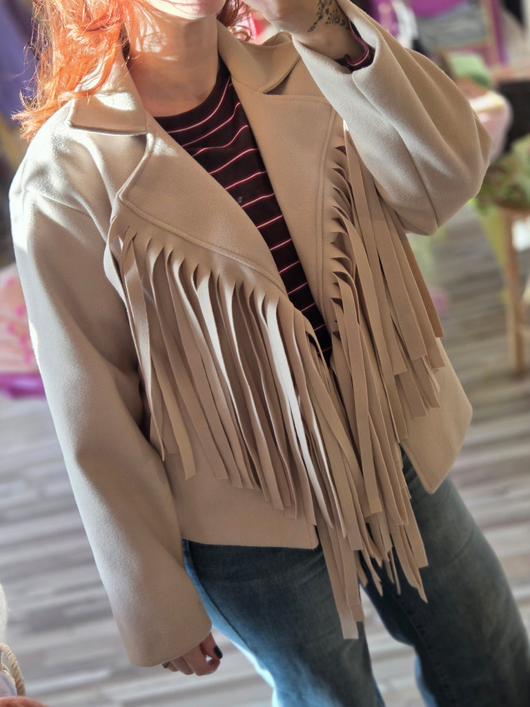 Soft fringe beige | jasje