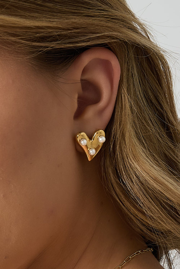 Pearl heart | oorbellen