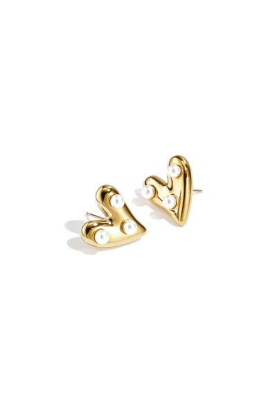 Pearl heart | oorbellen