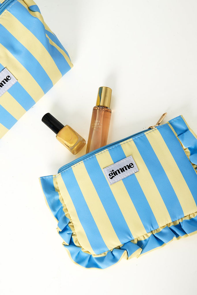 Stripes blue | make-up tasje