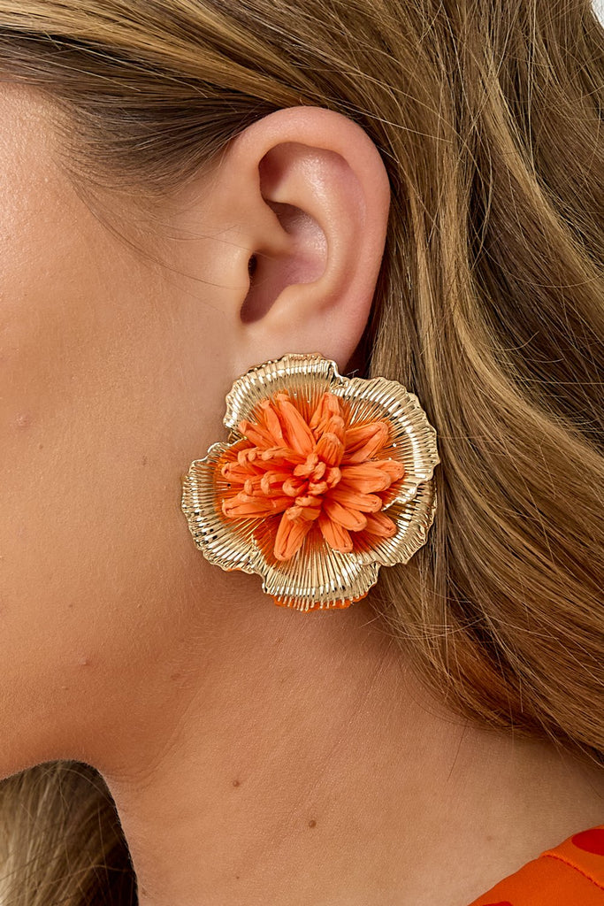 Flower orange | oorbellen